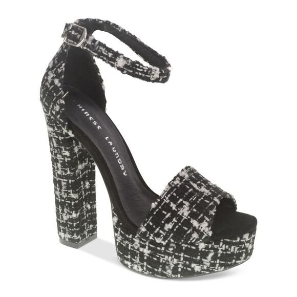 CHINESE LAUNDRY Shoes - CHINESE LAUNDRY Womens Black 1.5" Platform Avenue Buckle Dress Sandals 5.5 M